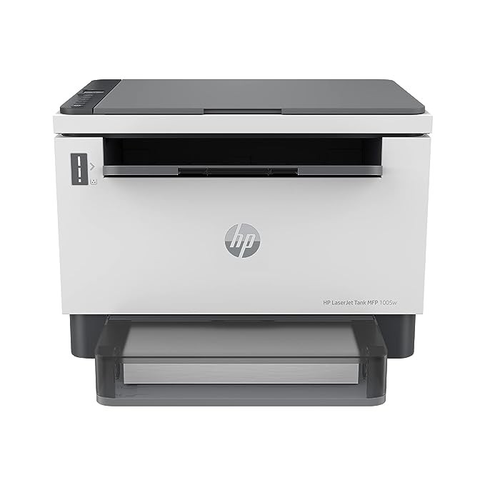 HP Laserjet Tank MFP 1005w, Wireless, Print, Copy, Scan, Hi-Speed USB 2.0, Bluetooth LE, Up to 22 ppm, 150-sheet Input Tray, 100-sheet Output Tray, 1-Year Warranty, Black and White, 381U4A